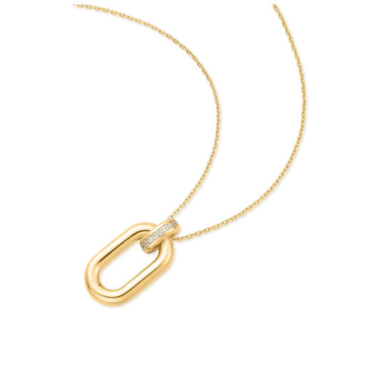  Voque Maven - Link necklaces - Silver / 14kt GP - Crystal - 50cm